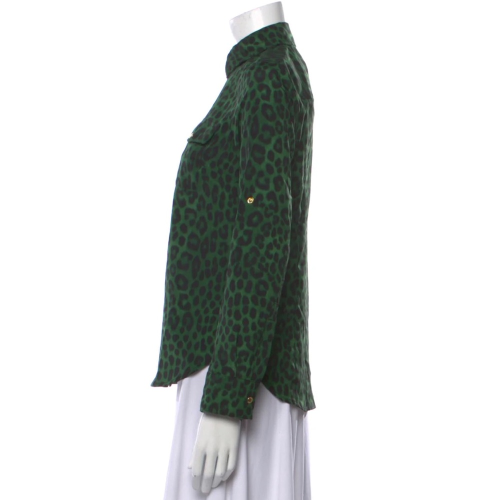 Michael Kors Cheetah Print Mock Neck Button-Up Top - image 6